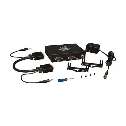 Eaton Tripp Lite B132-004A-2 4-Port VGA Over CAT5/6 Splitter/Extender, Box-Style Transmitter for Video/Audio, up to 1000\' (305 m), TAA