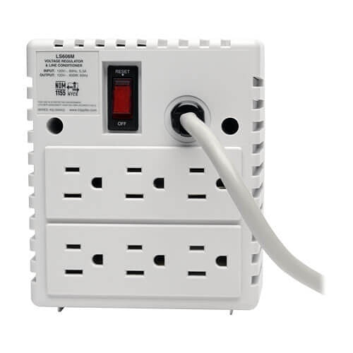 Eaton Tripp Lite LS606M 600W, 120V Power Conditioner with Automatic Voltage Regulation (AVR), AC Surge Protection, Outlets