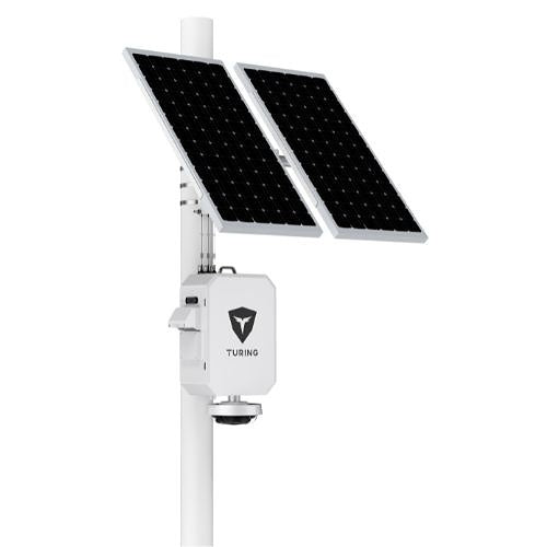 Turing Video LS-KG2-B4A-3Y SolarShield Outdoor Axis Base Solar-Powered System for Multi-Sensor, Includes (1) NEMA3R Enclosure, (3) 26AH Lithium Batteries, (2) Solar Panels, (4) TV-ACAI3Y