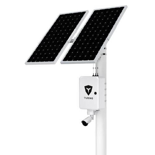 Turing Video LS-KG2-ONEMALP-3Y SolarShield Outdoor Axis Base Solar-Powered System, Includes (1) Mini NEMA3R Enclosure, (2) 26Ah Lithium Batteries, (2) Solar Panels, (1) TV-ACAI-PREMLPR3Y