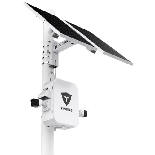 Turing Video LS-KG2-STD-3Y-5G SolarShield Outdoor Solar-Powered System with 5G connection, Includes (2) 5MP EDGE+ Bullet Cameras and (2) 3-Year Core AI Licenses