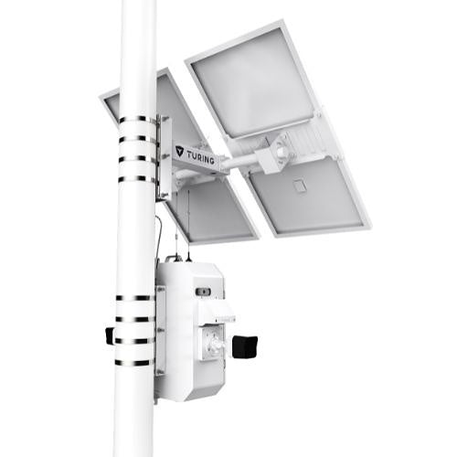 Turing Video LS-KG2-STD-3Y-5G SolarShield Outdoor Solar-Powered System with 5G connection, Includes (2) 5MP EDGE+ Bullet Cameras and (2) 3-Year Core AI Licenses