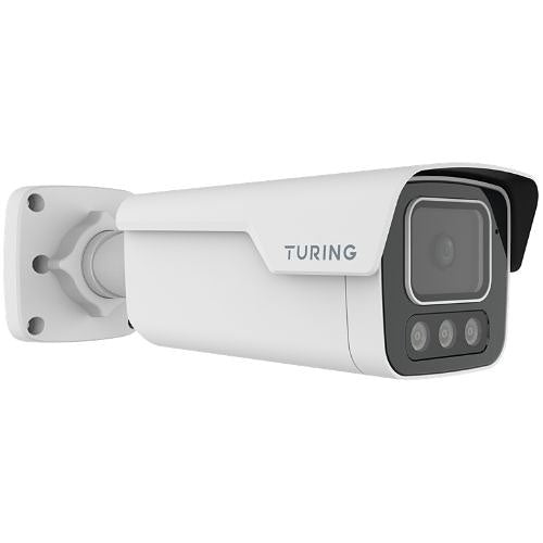 Turing Video TP-MBAD4MA28 SMART Series 4MP Tri-Light Bullet IP Camera with Cloud VMS Basic License, Audio and Strobe light Deterrence, 2.8mm Fixed Lens, Alarm/Audio I/O, White