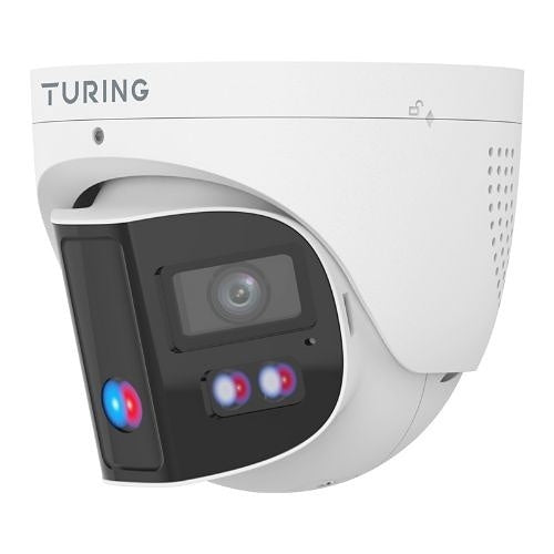 Turing Video TP-X2EAD8MPR-1Y Smart Series 8MP Panoramic Dual Sensor Active Deterrence Camera with TV-CORE1Y Cloud VMS License