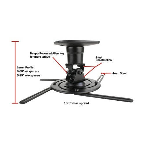 Strong SM-PROJ-M-BLK Projector Mount for Projectors 30-50 lb, Black