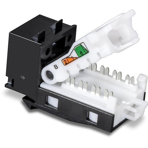 TRENDnet TC-K50C6BK CAT6 Tool-Less Keystone Jacks, 50-Pack, Black