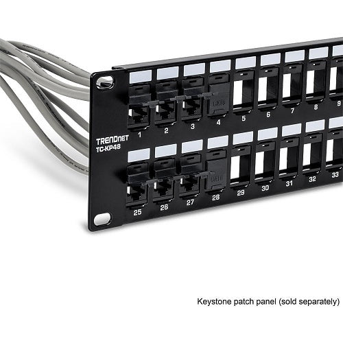 TRENDnet TC-K50C6BK CAT6 Tool-Less Keystone Jacks, 50-Pack, Black