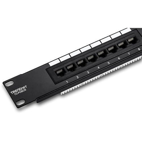 TRENDnet TC-P08C6 8-Port Patch Panel, CAT6, Unshielded, 10\\"W