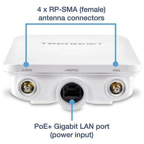 TRENDnet TEW-841APBO dBi Wireless AC1300 Outdoor PoE+ Omni-Directional Access Point