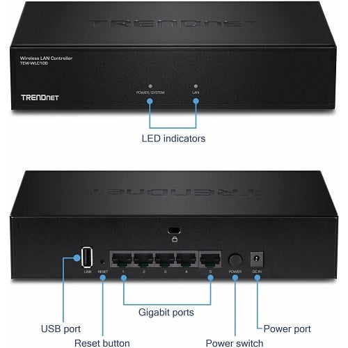 TRENDnet TEW-WLC100 Wireless LAN Controller, Manage up to 128 Access Points
