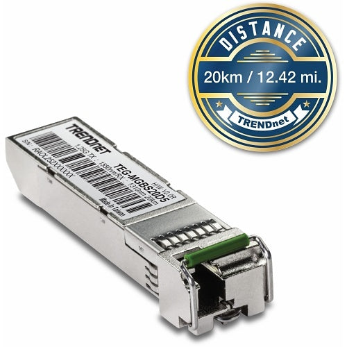 TRENDnet TEG-MGBS20D5 Mini-Gbic Dual Wavelength Single-Mode Lc Module 1550, 20km