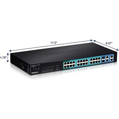 TRENDnet TPE-224WS 28-Port 10/100 Mbps Web Smart PoE+ Switch, 12.8Gbps