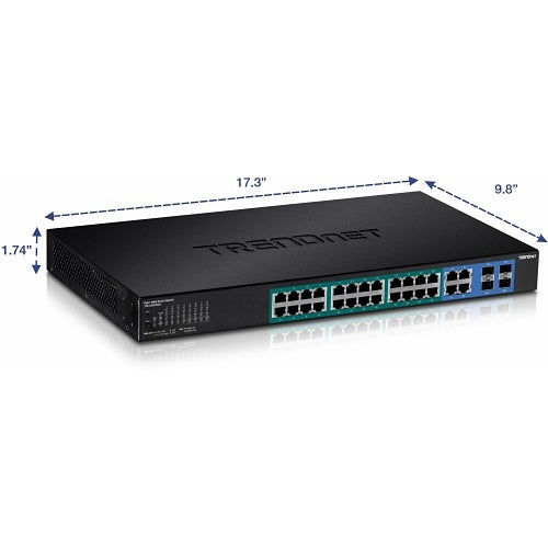 TRENDnet TPE-2840WS 28-Port Gigabit Web Smart PoE+ Switch, 56Gbps