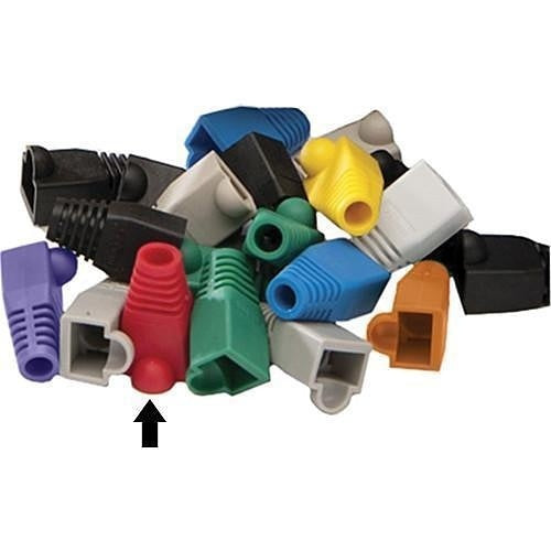 Platinum Tools 105091 7mm RJ-45 Colored Boot, 100-Piece, Red