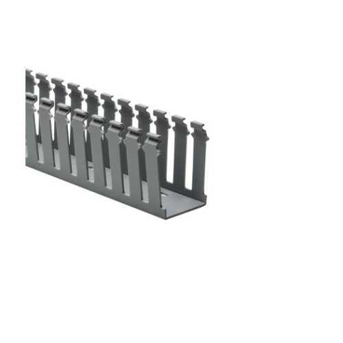 HellermannTyton 181-23007 Slotted Wall Wiring Duct, 2" 3", Non-Adhesive, PVC, 120' Carton, Gray