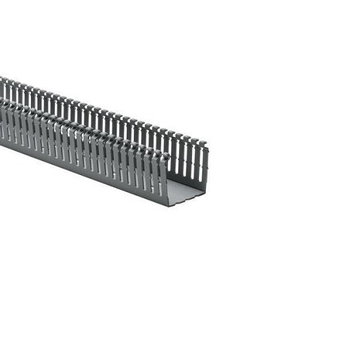 HellermannTyton 184-22005 High Density Slotted Wall Wiring Duct, 2"x2", Non-Adhesive, PVC, 120' Carton, Gray