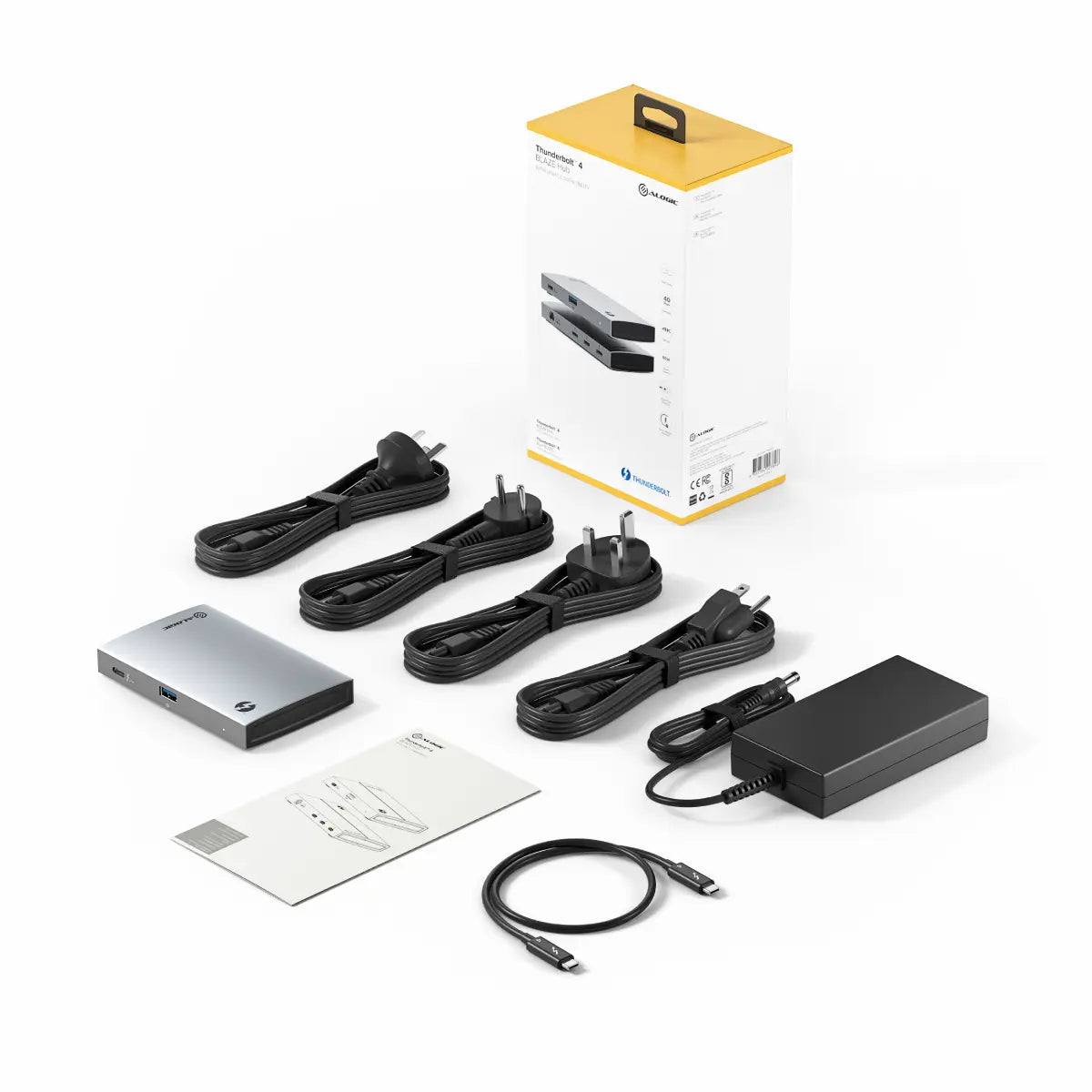 Alogic Docking Station USB-C Dual Monitor Thunderbolt 4 3x 4K Ultra HD 60Hz 60W Power Delivery Fast Data 40Gbps Blaze - Space Grey