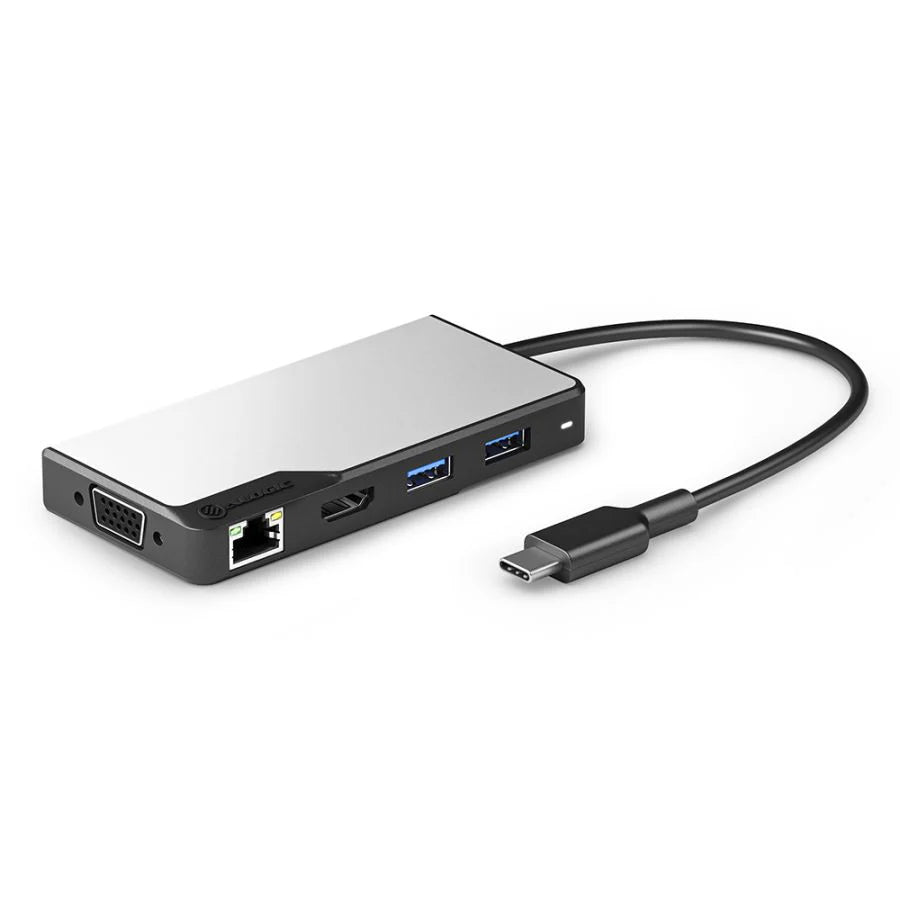 Alogic Hub 6-in-1 USB-C 2x USB-A 3.1 HDMI 4K Ultra HD VGA RJ45 Gigabit USB-C 100W Power Pass Through  Fusion Max - Space Grey