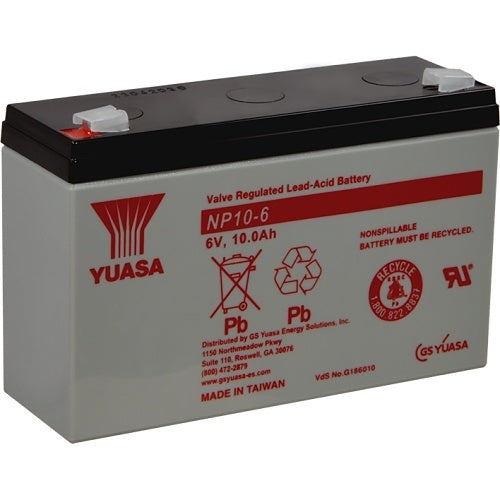 Yuasa NP10-6 6V 10Ah Rechargeable Valve Regulated SLA Battery