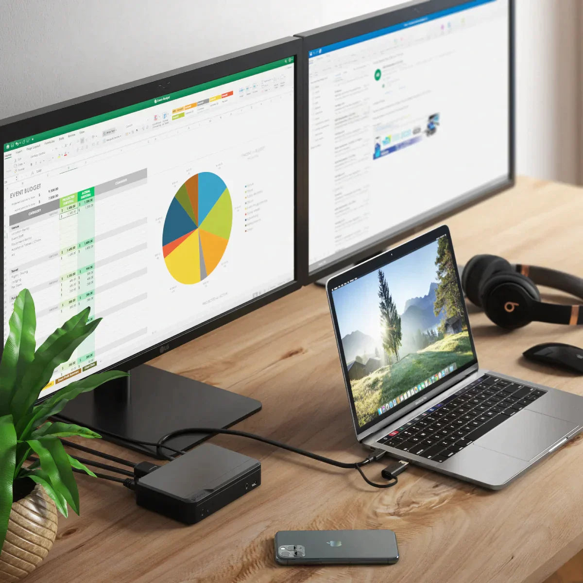 Alogic Docking Station USB-C or USB-A Dual Monitor 2xHDMI 1080p 1x USB-C 4x USB-A RJ45 - Black