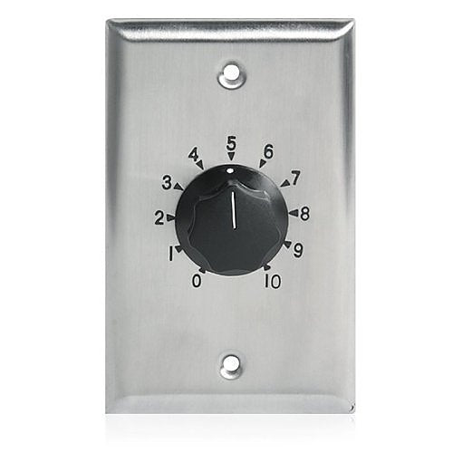 AtlasIED AT35 Volume Controller, 35W 1-Gang Stainless-Steel 70.7V