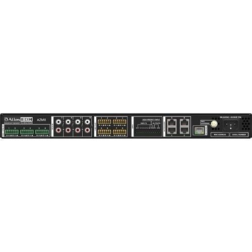 AtlasIED AZM 8 8-Zone 10x8 Channel Audio Processor with (4) Atmosphere Accessory RJ45 Ports for XLR, RCA, Bluetooth Expandability
