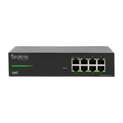 Araknis Networks AN-110-SW-F-8 110 Series Unmanaged+ Gigabit Switch, 8-Ports, Front Facing Ports