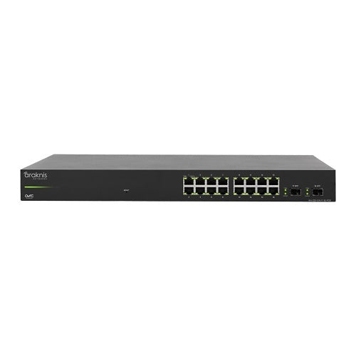 Araknis Networks AN-220-SW-F-16-POE 220 Series Managed Layer 2 Gigabit Switch with Partial PoE+, 16-Ports, Front Facing Ports
