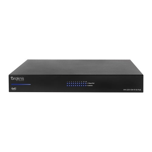 Araknis Networks AN-220-SW-R-8-POE 220 Series Managed Layer 2 Gigabit Switch with Partial PoE+, 8-Ports, Rear Facing Ports