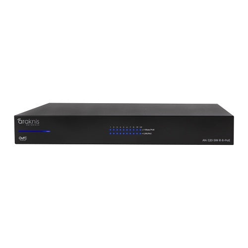 Araknis Networks AN-320-SW-R-8-POE 320 Series Managed Layer 2 Gigabit Switch with Full PoE+, 8-Ports, Rear Facing Ports
