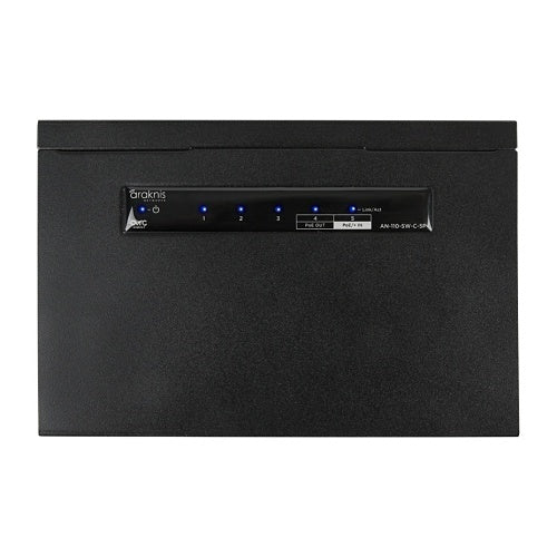 Araknis Networks AN-110-SW-C-5P 110 Series Unmanaged+ Gigabit Switch, Compact Enclosure, 5-Ports, Side Facing Ports