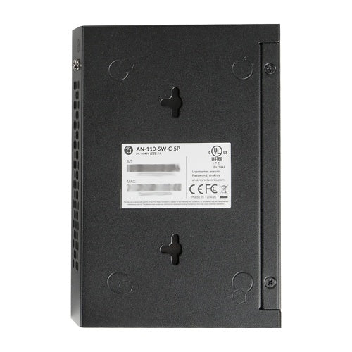 Araknis Networks AN-110-SW-C-5P 110 Series Unmanaged+ Gigabit Switch, Compact Enclosure, 5-Ports, Side Facing Ports