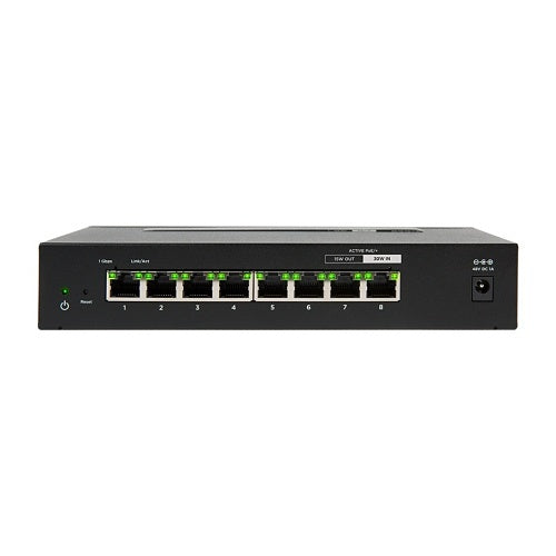 Araknis Networks AN-110-SW-C-8P 110 Series Unmanaged+ Gigabit Switch, Compact Enclosure, 8-Ports, Side Facing Ports