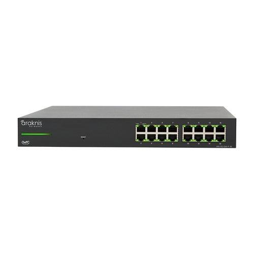 Araknis Networks AN-110-SW-F-16 110 Series Unmanaged+ Gigabit Switch, 16-Ports, Front Facing Ports