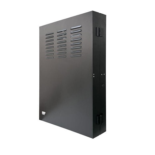 VMP ERVWC-2U20 2U Vertical Equipment Wall Cabinet with Locking Hinged Body, 2U, Black