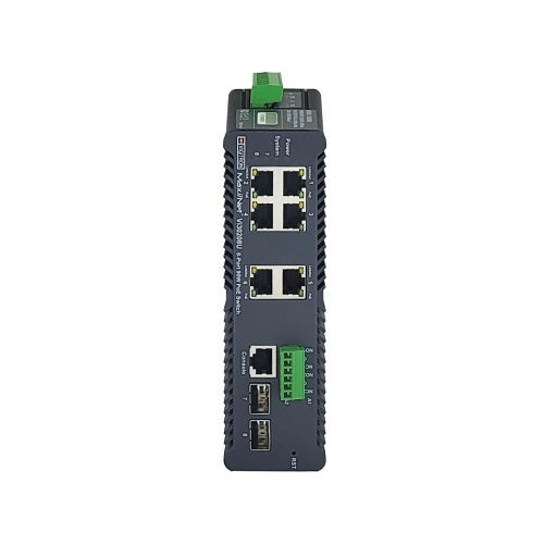 Vigitron VI30208U Hardened Managed 12-Port, L2+, 90W PoE, 1G Industrial Ring Switch