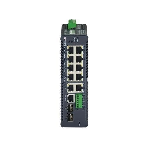 Vigitron Vi30210U Maxii Net Series Hardened Managed 12-Port Industrial PoE Ring Switch, 90W IEEE 802.3bt, 490W Budget