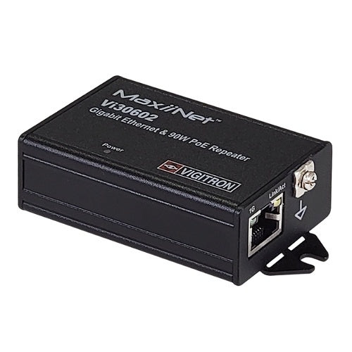 Vigitron VI30602 Gigabit Ethernet and PoE Repeater, 90W, 656\' (200m) Range
