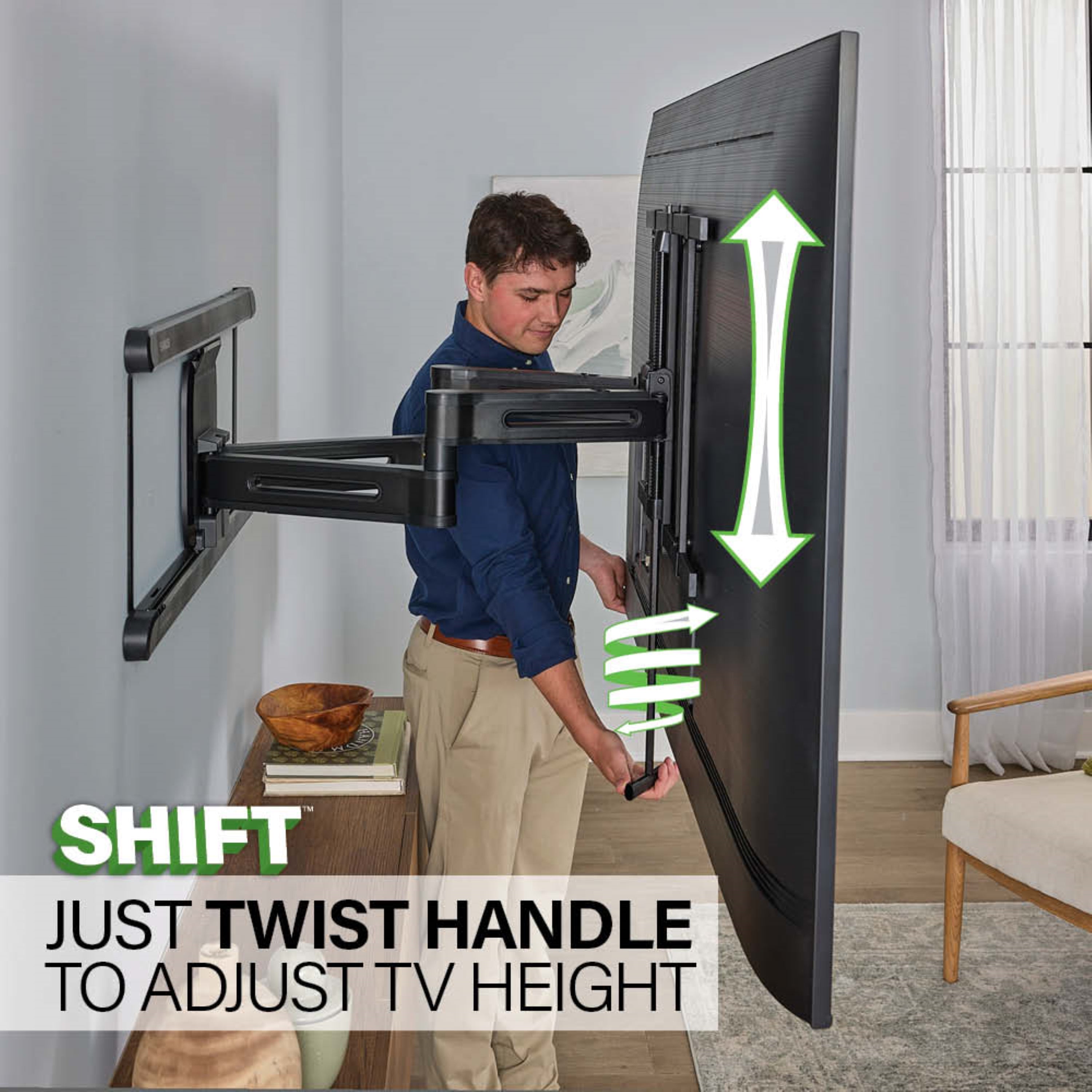 Sanus Advanced Full Motion 4D Shift TV Wall Mount for TVs 42\\"-90\\"