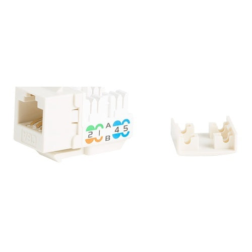 Wirepath WP-CAT6A-RJ45-LA CAT6A RJ45 UTP Keystone Insert, 90 Degree, Light Almond