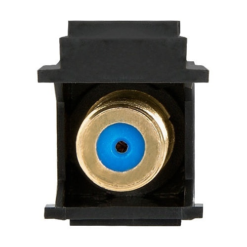 Wirepath F-3G-BK Gold-Plated 3GHz Bandwidth F-Connector Keystone Insert, Black