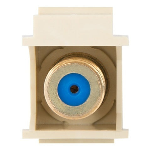 Wirepath F-3G-IV Gold-Plated 3 GHz Bandwidth F-Connector Keystone Insert, Ivory