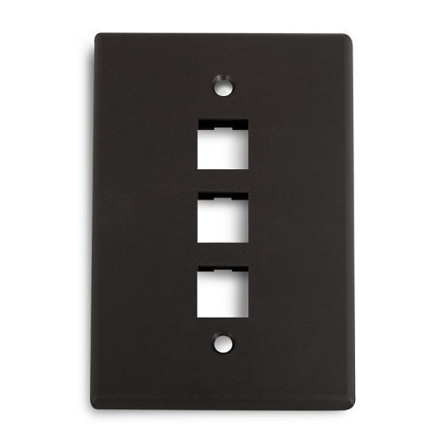 Wirepath MIDI-3-BK 3-Port Midi Wall Plate, Black