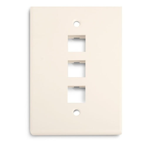 Wirepath MIDI-3-LA 3-Port Midi Wall Plate, Light Almond