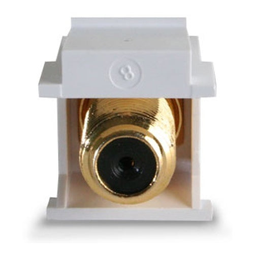 Wirepath RCAF-BLK-WH Gold-Plated F-Connector to RCA Jack Keystone Insert, Black