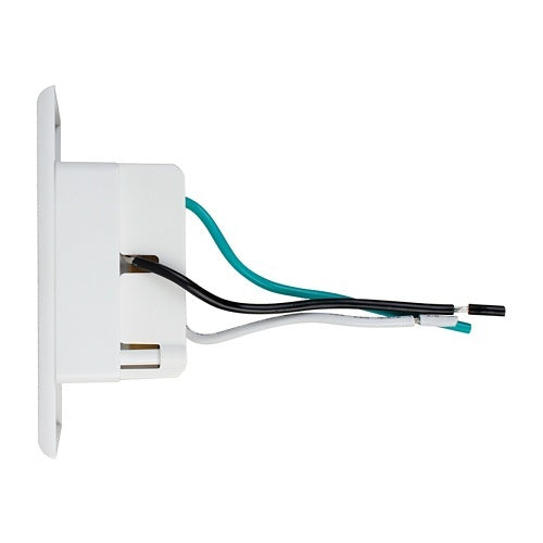 WattBox WB-100-IW-2-WHT Recessed Duplex Electrical Outlet with Wall Plate and Single Gang Box