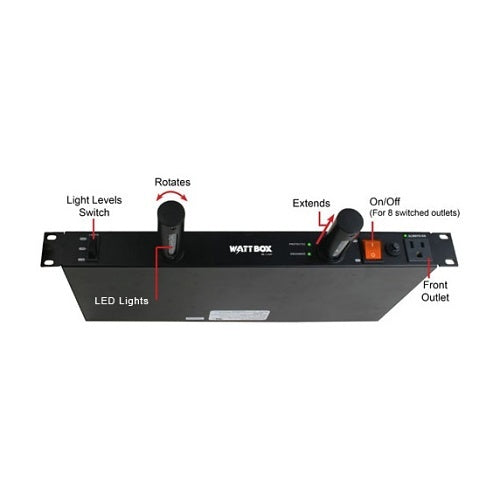 WattBox WB-11-LIGHT 11-Outlet Rack Mount Lighted Power Surge Protector