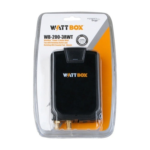 WattBox WB-200-3RWT 3-Rotating Outlet  Surge Protector Wall Tap with Coax Protection