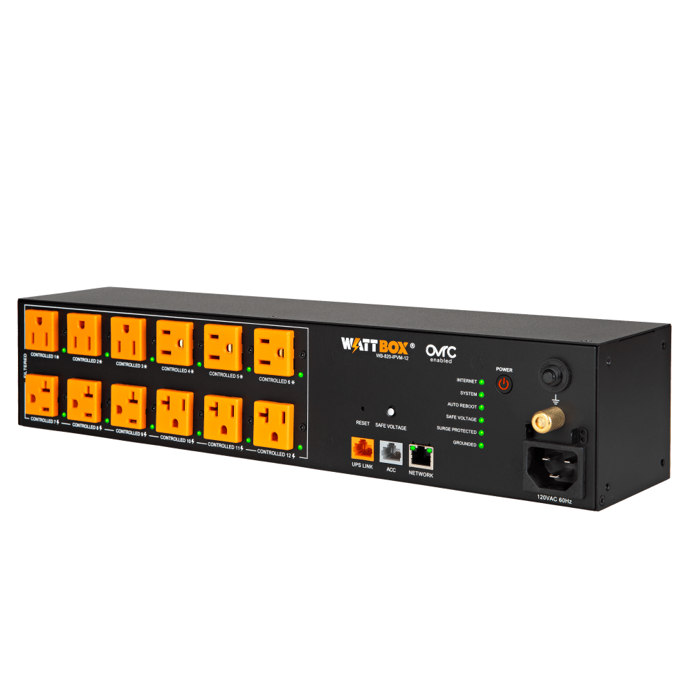 WattBox 820 Series 20A IP Power Conditioner 12 Individually Controlled and Metered Outlets