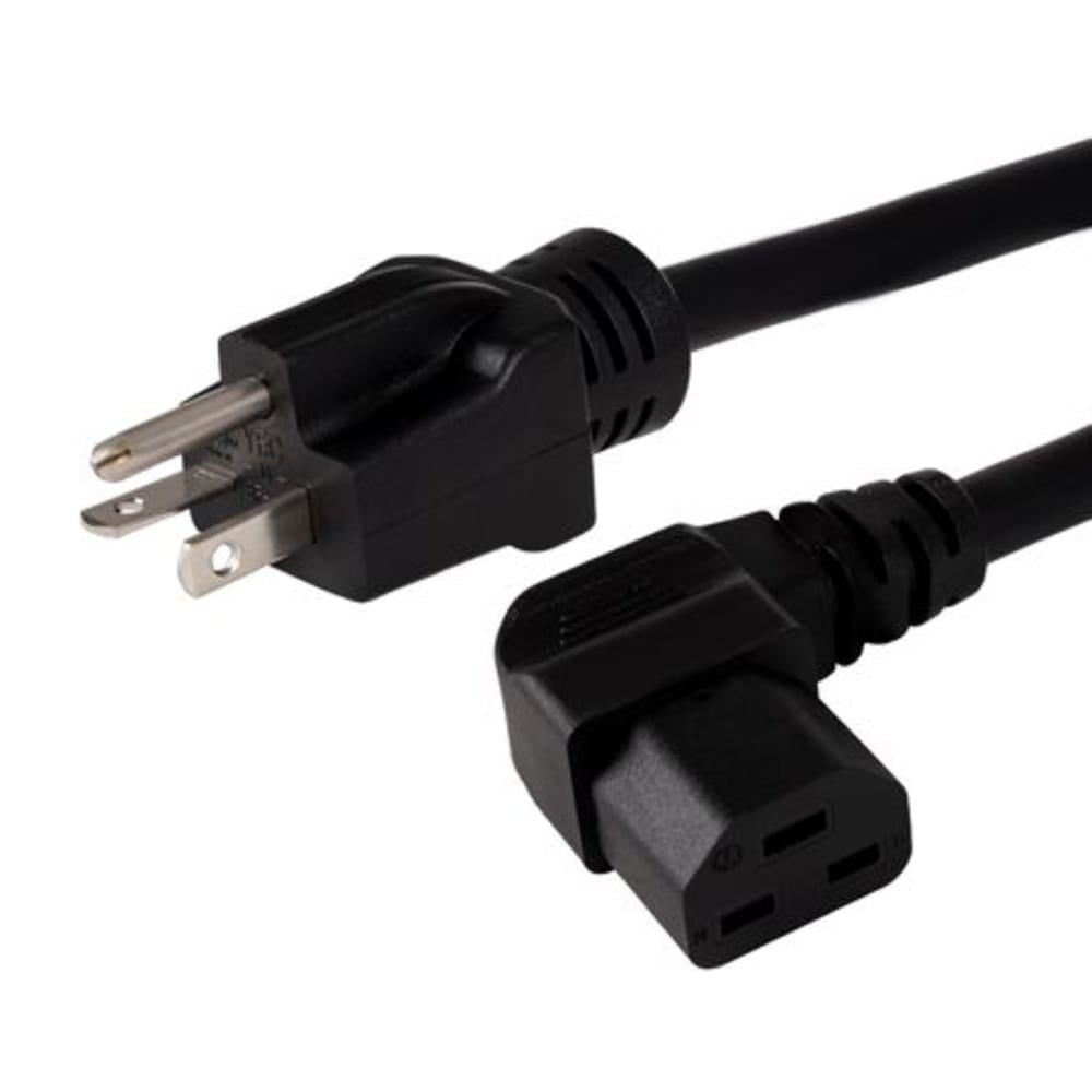 WattBox 20A Left Angle Heavy Duty Male Power Cord with 3-Prong IEC C21 Socket 15 FT